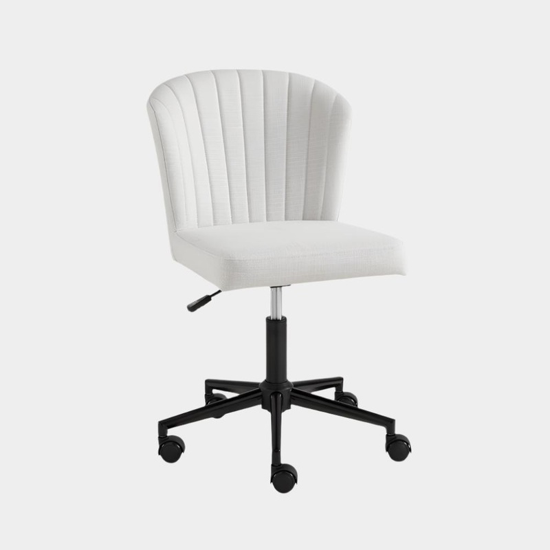 Shell Office Chair – Light Grey Linen
