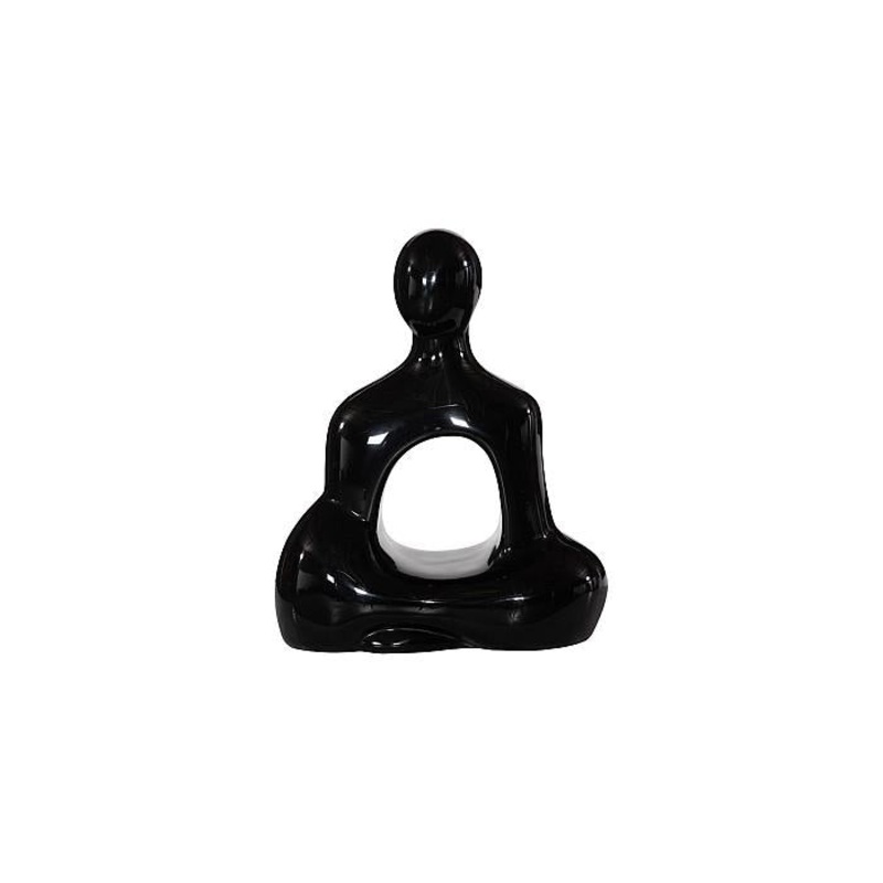 Buddha Seated Sculpture, Gel Coat Black