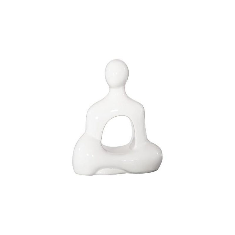 Buddha Seated Sculpture, Gel Coat White