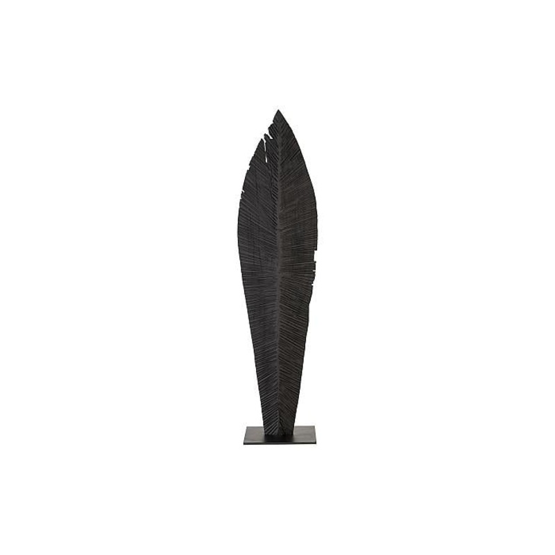 Carved Leaf on Stand, Burnt, LG