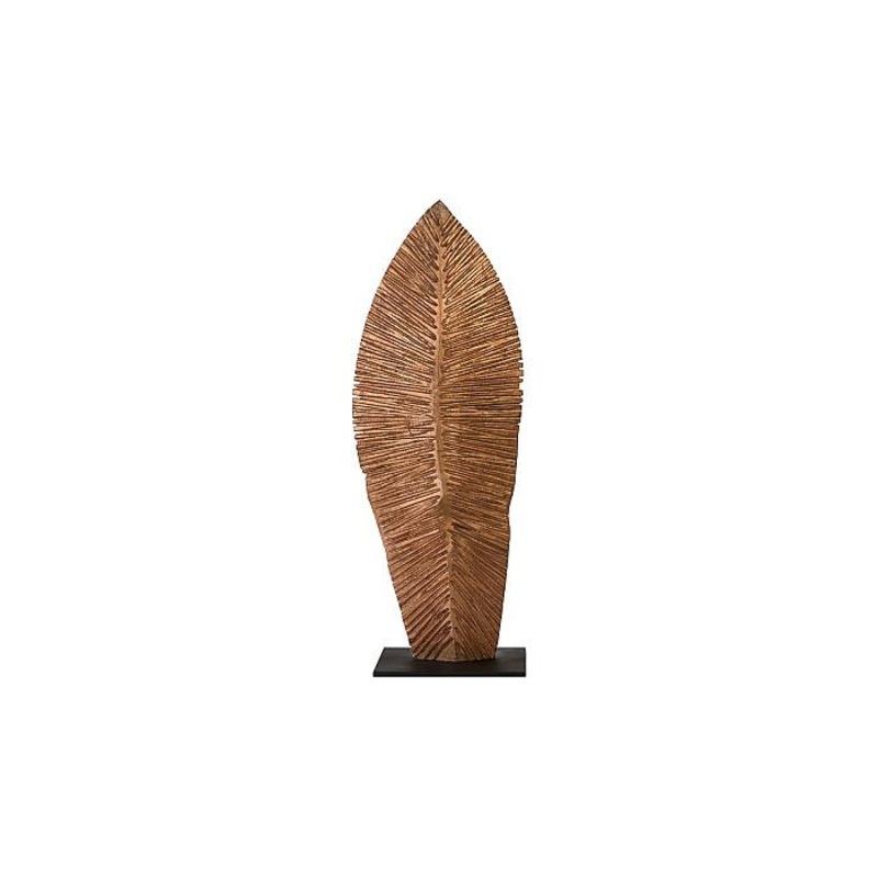 Carved Leaf on Stand, Copper Leaf, SM