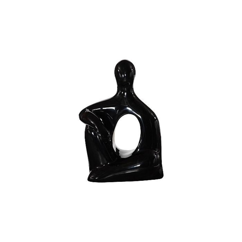 Seated Sculpture, Gel Coat Black