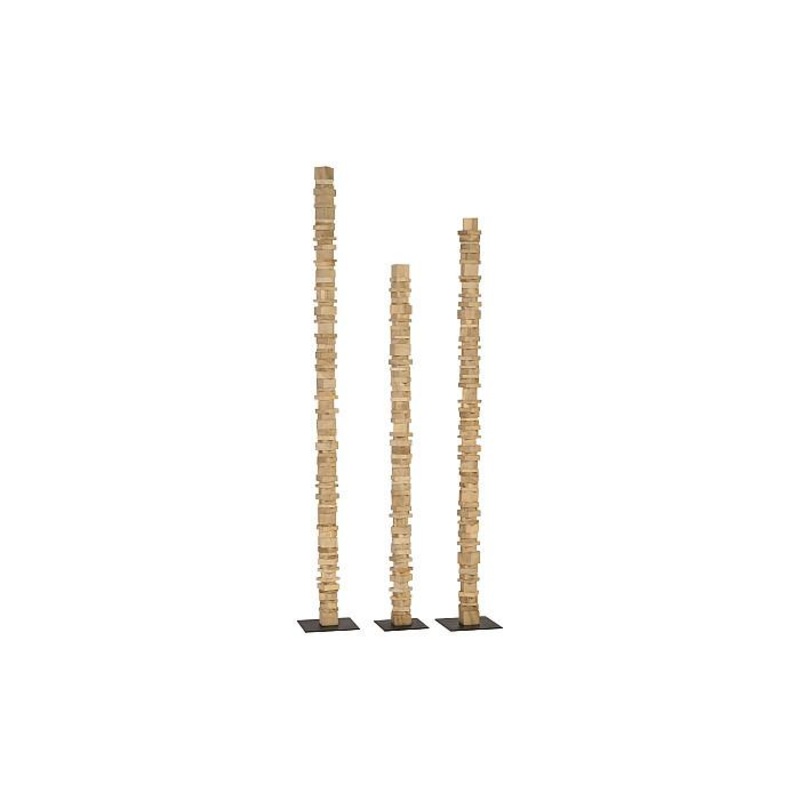 Stacked Wood Floor Sculptures, Bleached, Set of 3