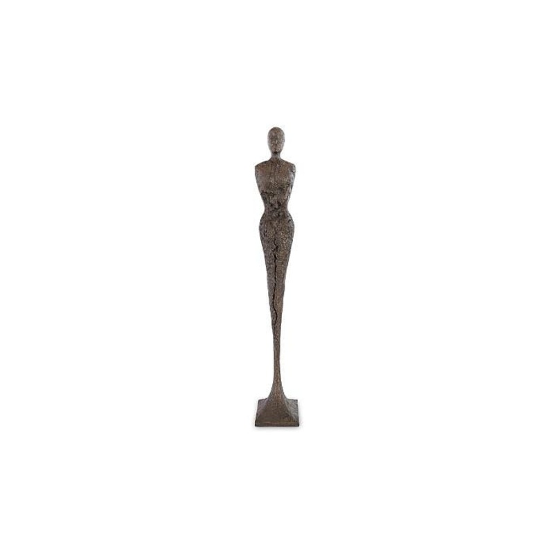 Tall Chiseled Female Sculpture, Resin, Bronze Finish