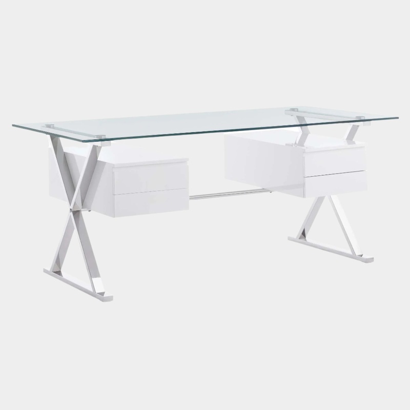 Sector Glass Top Glass Office Desk