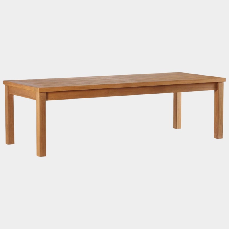 Upland Outdoor Patio Teak Wood Coffee Table in Natural