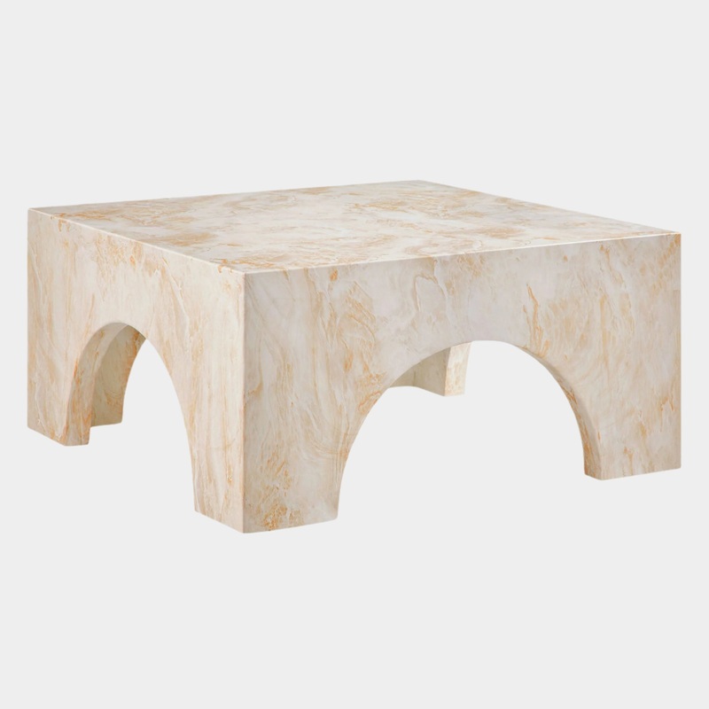 Valen Indoor – Outdoor Patio Arched Concrete Coffee Table