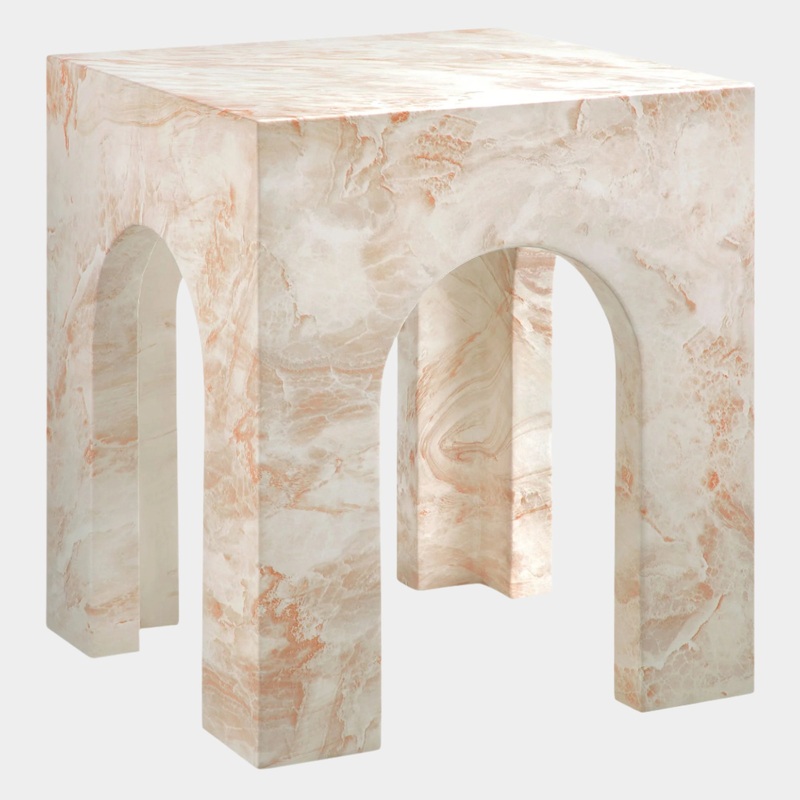 Valen Square Indoor – Outdoor Patio Arched Concrete Side Table