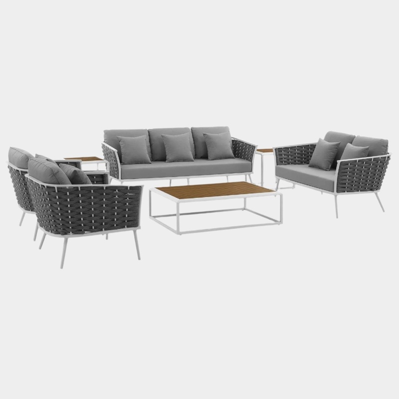 Stance 6 Piece Outdoor Patio Aluminum Sectional Sofa