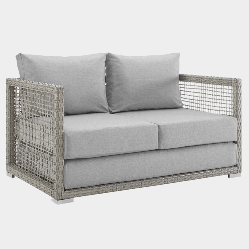 Aura Outdoor Patio Wicker Rattan Loveseat