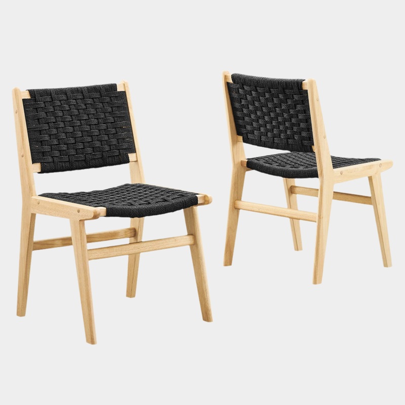 Saoirse Woven Rope Wood Dining Side Chair – Set of 2