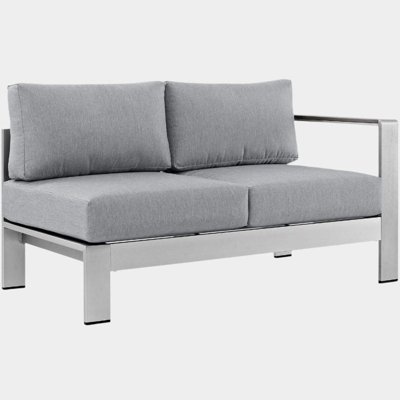 Shore Right-Arm Corner Sectional Outdoor Patio Aluminum Loveseat