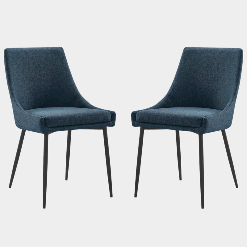 Viscount Upholstered Fabric Dining Chairs Set of 2