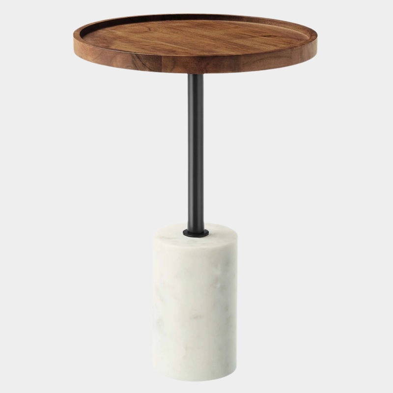 Amina Round Acacia Wood Side Table