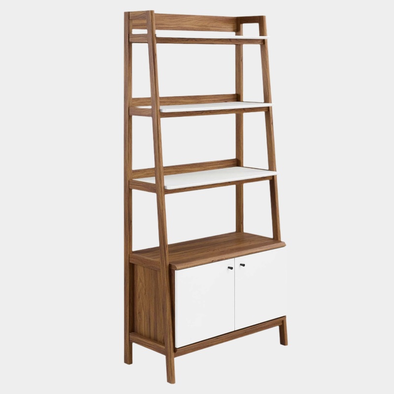 Bixby 33″ Bookshelf in Walnut White
