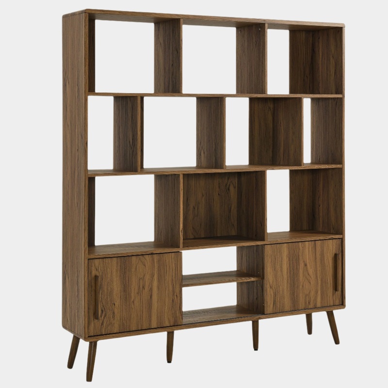 Transmit 59″ Bookcase with Sliding Doors