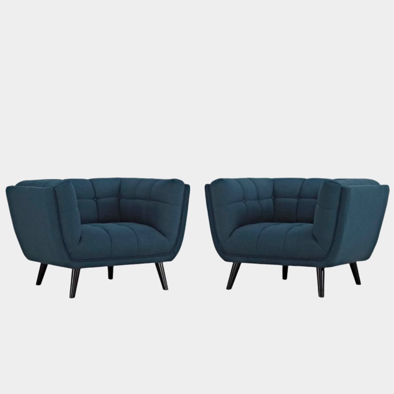 Bestow 2 Piece Upholstered Fabric Armchair Set