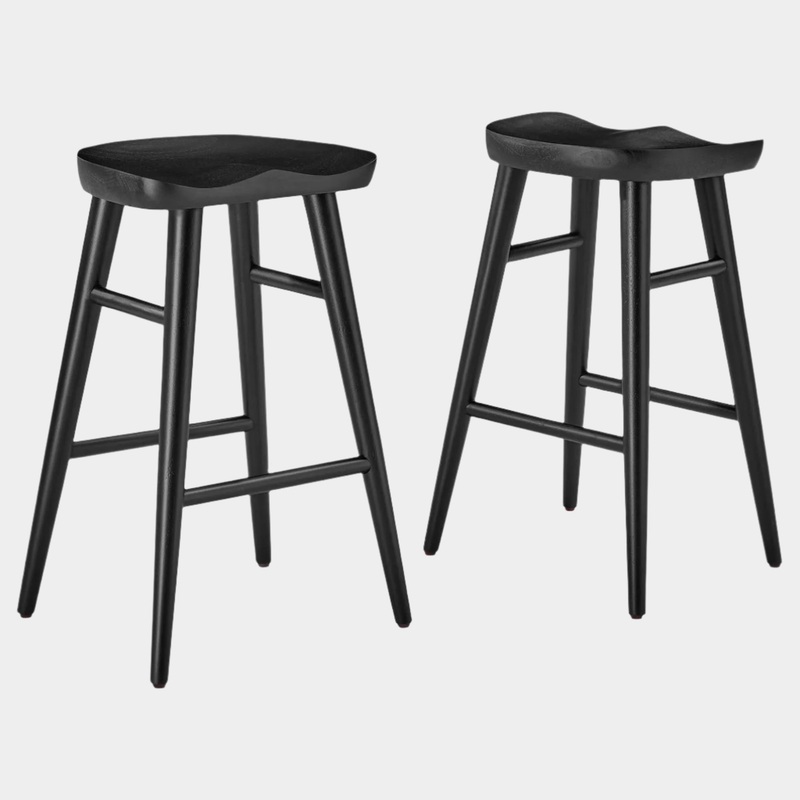 Saville Backless Wood Counter Stools – Set of 2