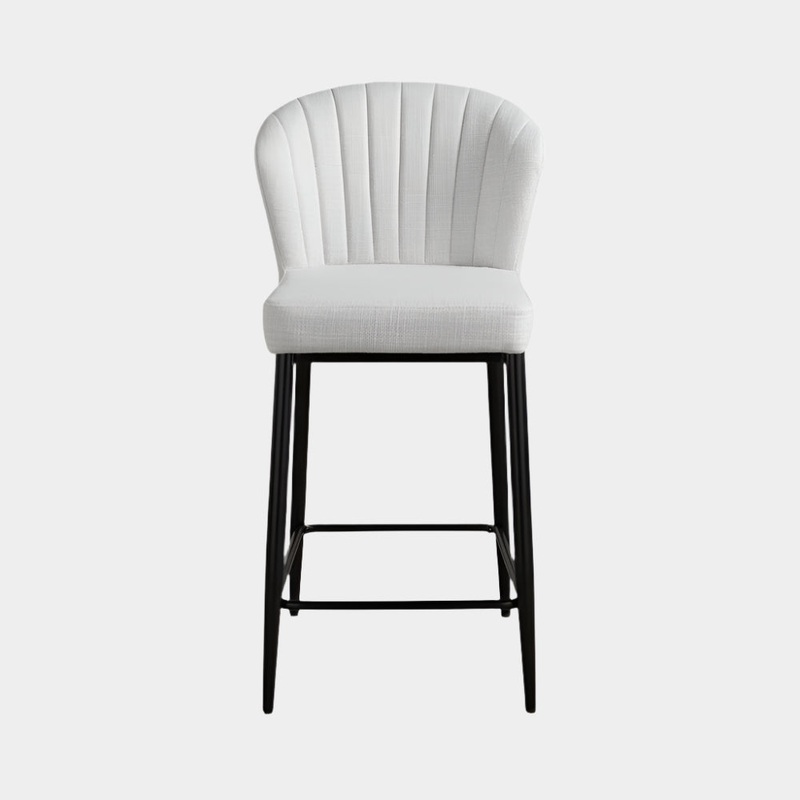 Shell Counter Chair: Grey Linen