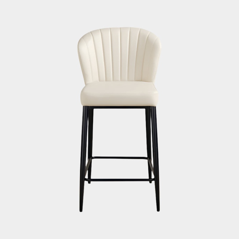 Shell Counter Chair: Taupe Leatherette