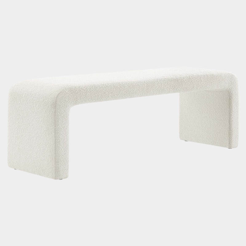 Simba Boucle Fabric Waterfall Long Bench