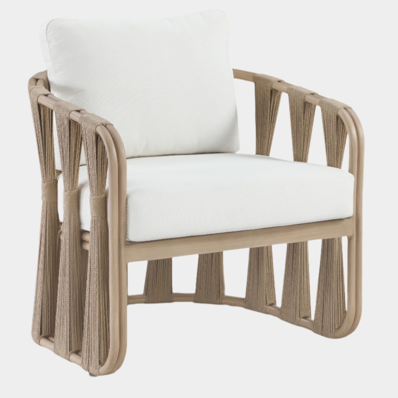 San Pietro Resilient Waterproof Fabric Upholstered Outdoor Patio Chair