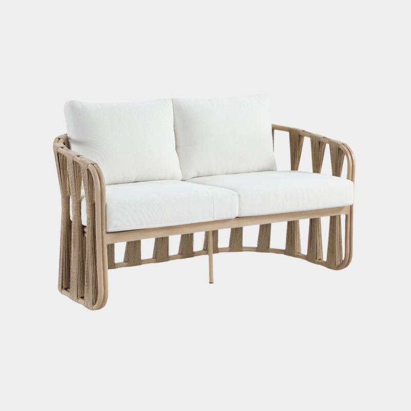 San Pietro Resilient Waterproof Fabric Upholstered Outdoor Patio Loveseat