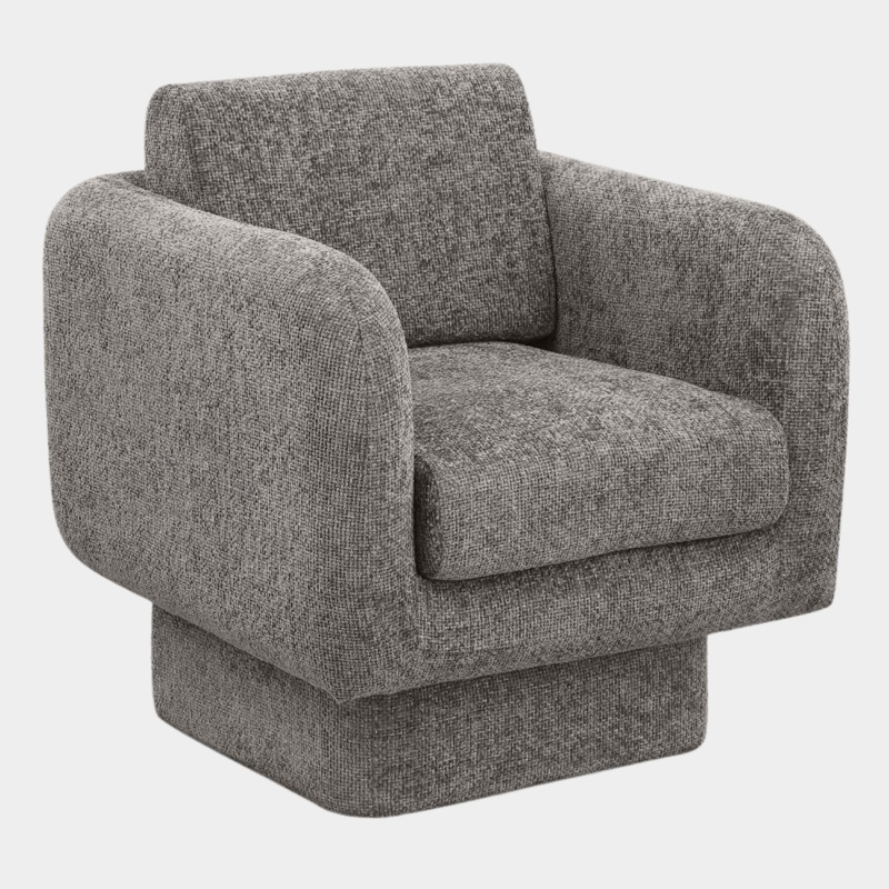 Alessandra Chenille Fabric Upholstered Swivel Accent Chair