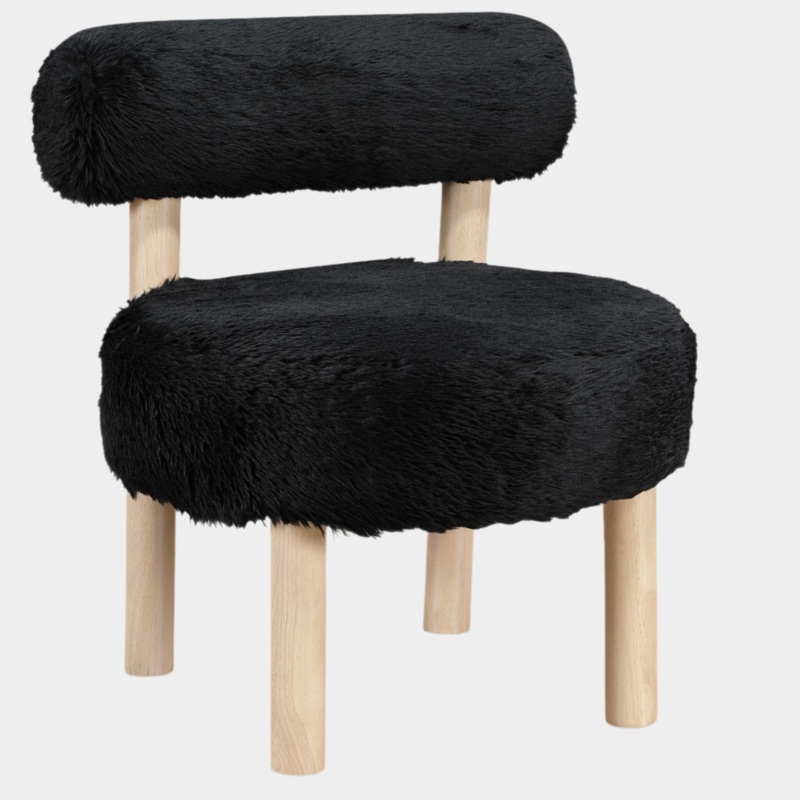 Ambre Vegan Shearling Fabric Upholstered Accent Chair