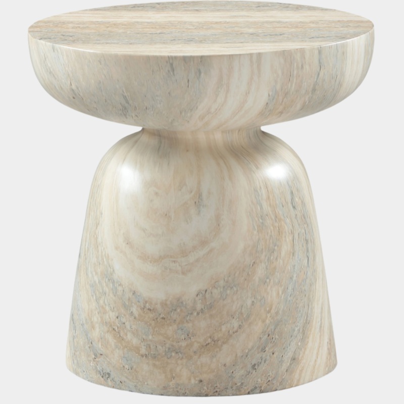 Avellino Travertine Finish Indoor / Outdoor Concrete End Table