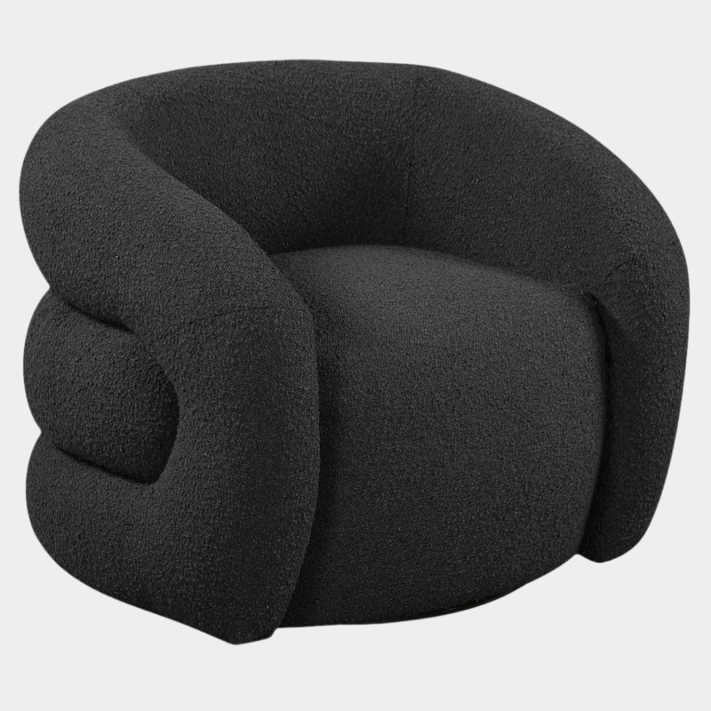Roxbury Boucle Fabric Upholstered Swivel Accent Chair