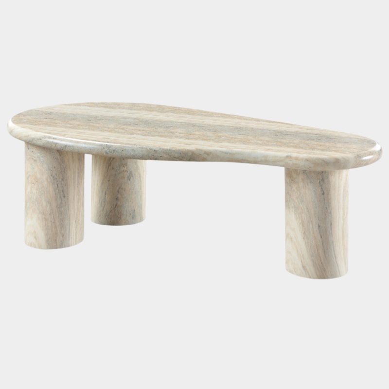 Sassari Travertine Finish Indoor / Outdoor Concrete Coffee Table