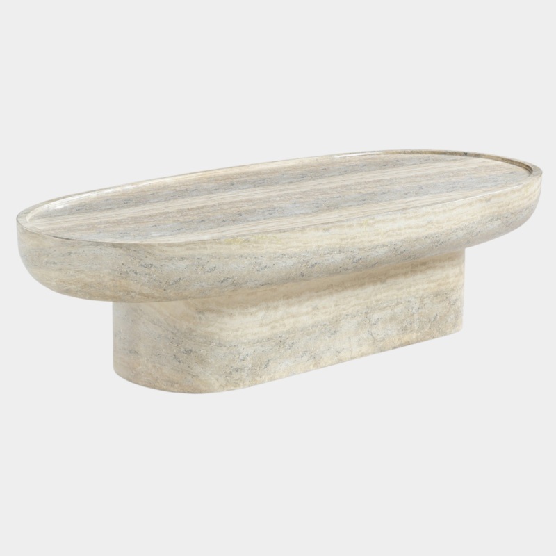 Tivoli Travertine Finish Indoor / Outdoor Concrete Coffee Table
