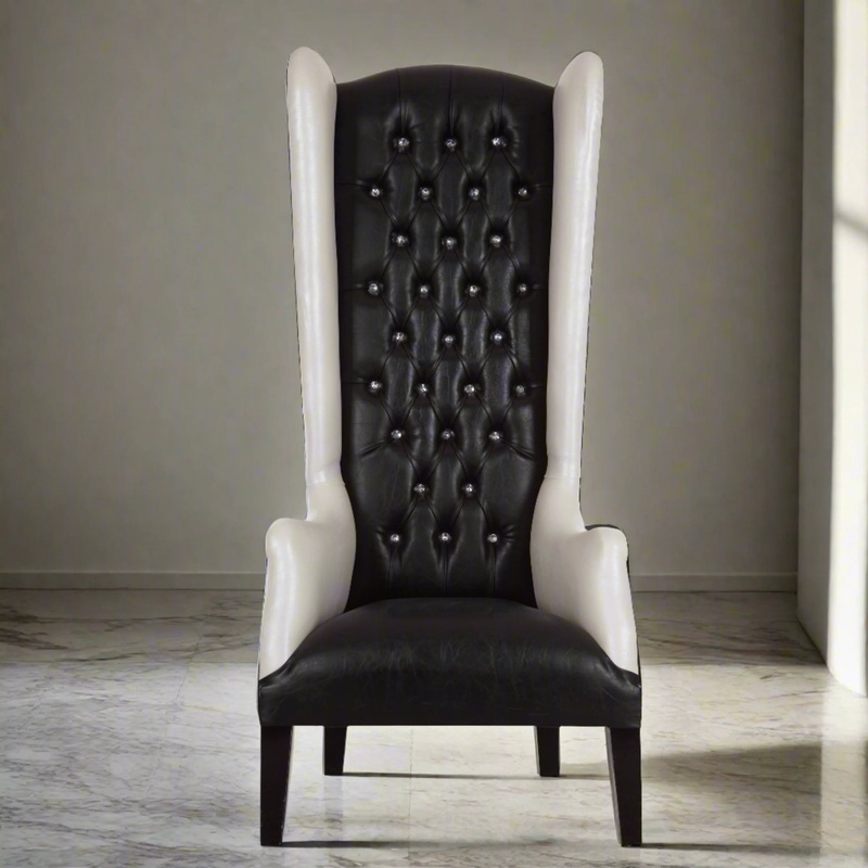 Tuxedo Wing Back Throne Chair