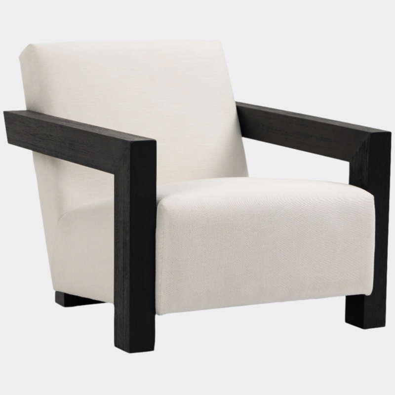 Ward Linen Textured Fabric Upholstered Accent Chair