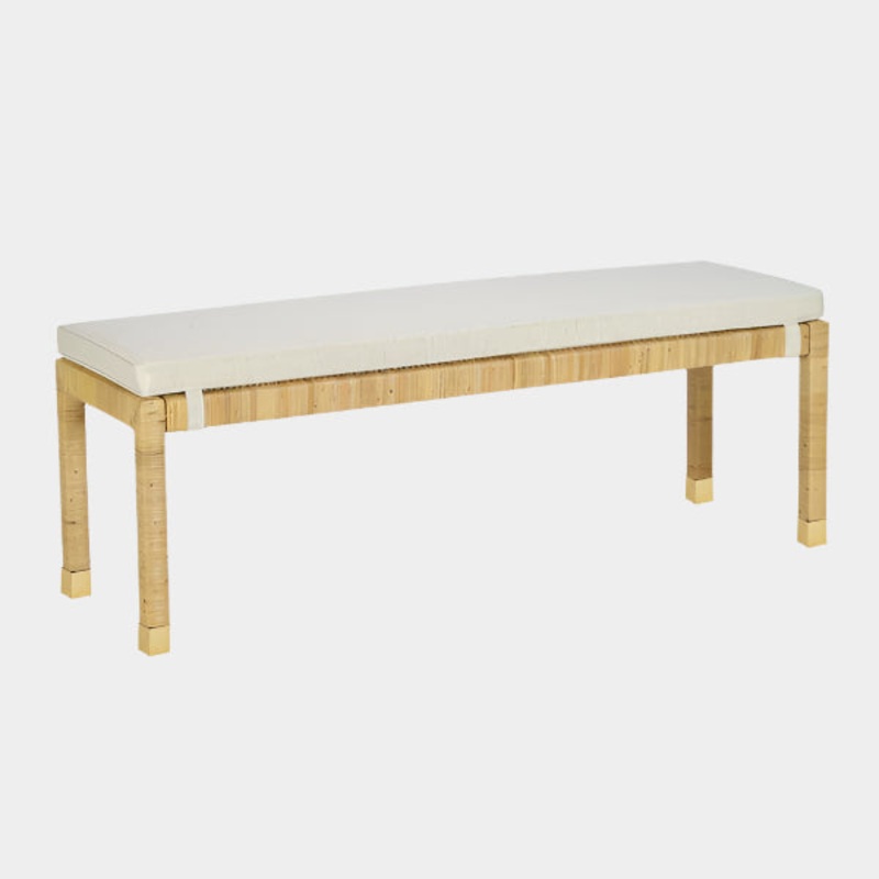 Amara Cream Linen Bench