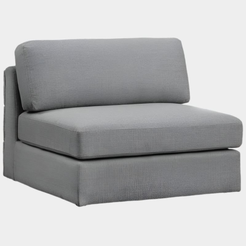 Beckham Linen Textured Fabric Upholstered Armless Modular Chair