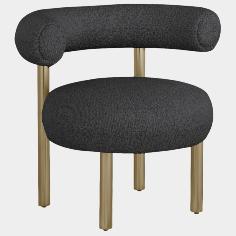 Bordeaux Boucle Fabric Upholstered Accent Chair