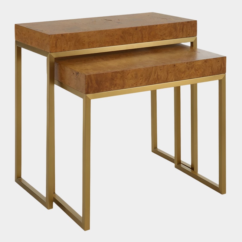 Burl-esque Nesting Tables, S/2