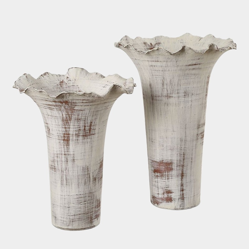 Ruffled Petal, Vases, S/2