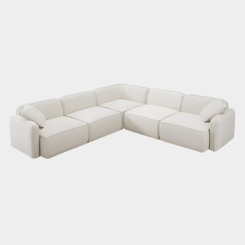 Travie Sand Upcycled Linen Modular L-Sectional