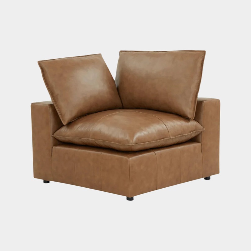 Cali Brown Leather Modular Corner Chair