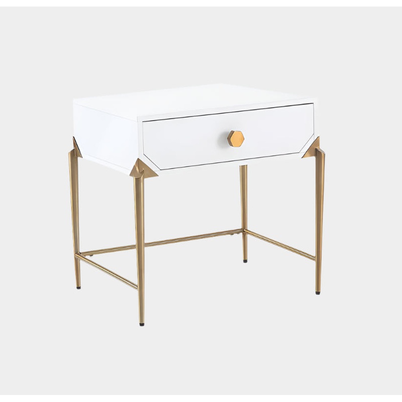 Bajo White Lacquer Side Table