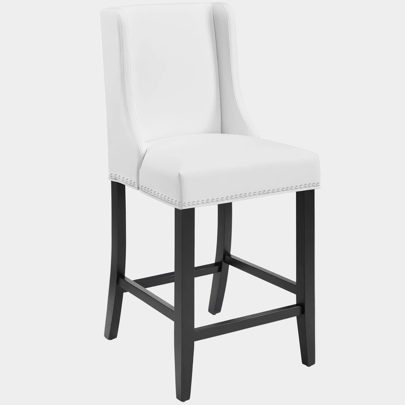 Baron Faux Leather Counter Stool in White