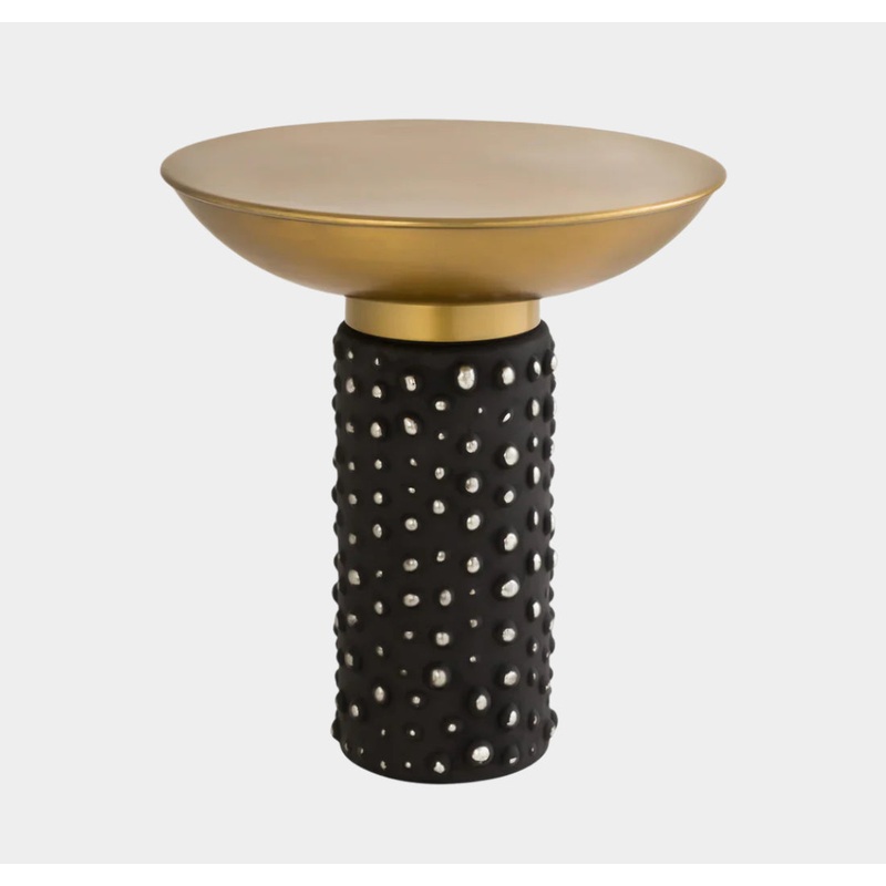 Blaze Glass and Brass Side Table