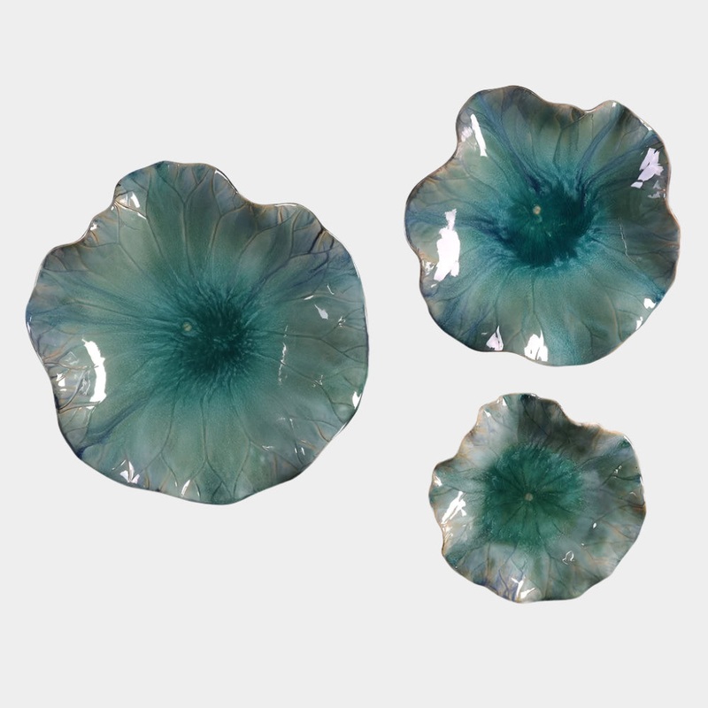 Abella Ceramic Outdoor Wall Decor, S/3