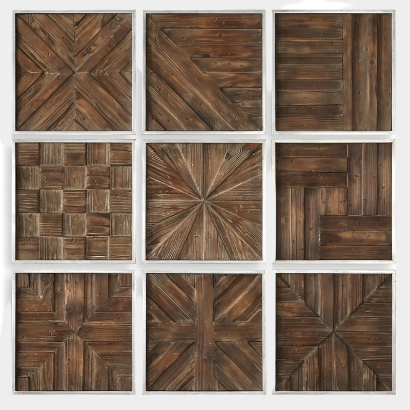Bryndle Squares Wood Wall Decor, S/9