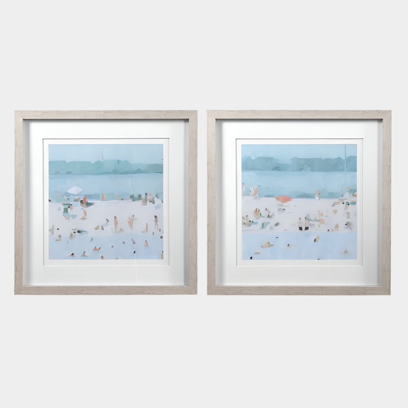 Sea Glass Sandbar Framed Prints, S/2