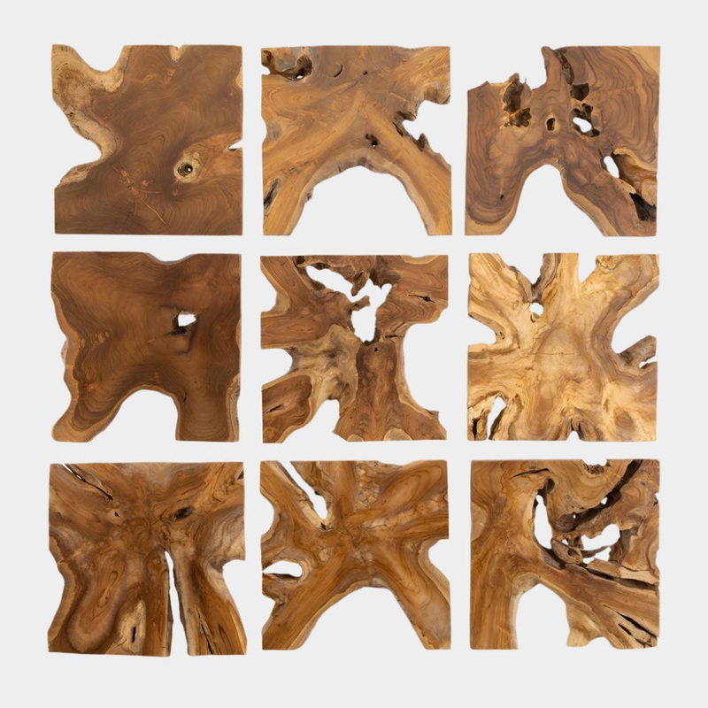 Talia Outdoor Wood Wall Decor, S/9