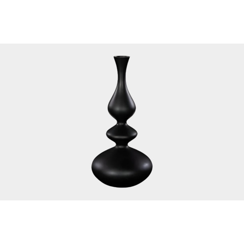 Bella Bloom Vase, Wide, Matte Black